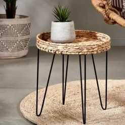 Tables D'Appoint^CASA AKELA Table D'appoint Noir, Naturel