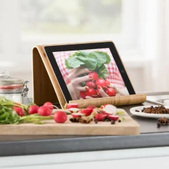 Aide Cuisine^CASA BAMBUS Support Tablette Et Livre Naturel