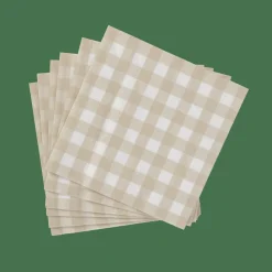 Serviettes^CASA CHECK SAND Set De 20 Serviettes Beige