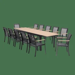 Tables De Jardin^CASA ETHAN Table Extensible Noir, Naturel