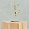 Figures Déco^CASA FACE Décoration Sur Pied Doré