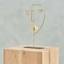 Figures Déco^CASA FACE Décoration Sur Pied Doré