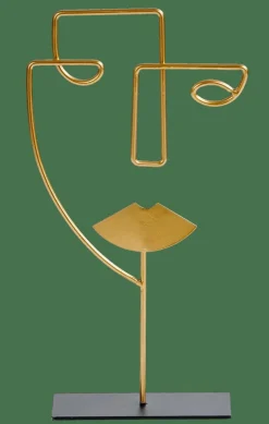 Figures Déco^CASA FACE Décoration Sur Pied Doré