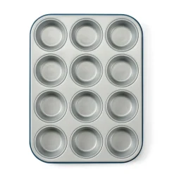 Moules^CASA GREENBAKE Moule à Pâtisserie Pour 12 Muffins Bleu