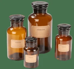 Bocaux^CASA HERBORA Pot à Provisions 25 CL Brun