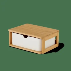 Accessoires Bureau^CASA KONDO Organisateur 1 Tiroir Blanc, Naturel