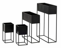 Supports Pour Plantes^CASA LARGO Pot De Fleurs Noir