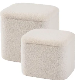 Poufs De Rangement^CASA LIAM Avec Rangement Blanc