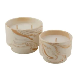 Bougies De Jardin^CASA MARBLE Bougie D'extérieur Blanc, Orange