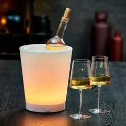 Refroidisseurs À Vin^CASA PARTY Seau à Glace Avec Moodlight Blanc