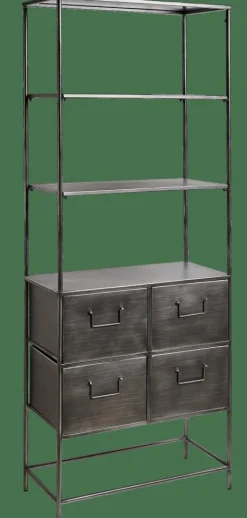 Étagères Murales^CASA PHARMA Étagère Murale Avec 4 Tiroirs Noir