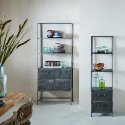 Étagères Murales^CASA PHARMA Étagère Murale Avec 4 Tiroirs Noir