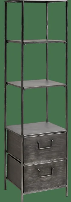 Étagères Murales^CASA PHARMA Étagère Murale Avec 2 Tiroirs Noir