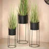 Supports Pour Plantes^CASA PLUTO Pot De Fleurs Noir