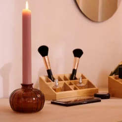 Bougies^CASA RIB Bougie Côtelée Bordeaux