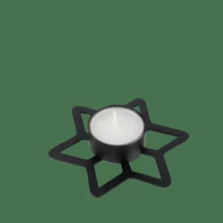 Porte-Bougies^CASA STAR Support Bougie Chauffe-plat Noir