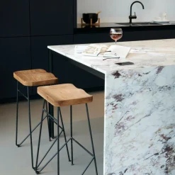 Tabourets De Bar^CASA TEAK Tabouret De Bar Noir, Naturel