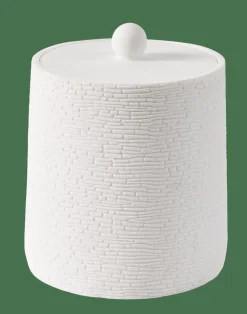 Accessoires Lavabo^CASA WHITE ELEGANCE Boîte à Coton Avec Couvercle Blanc
